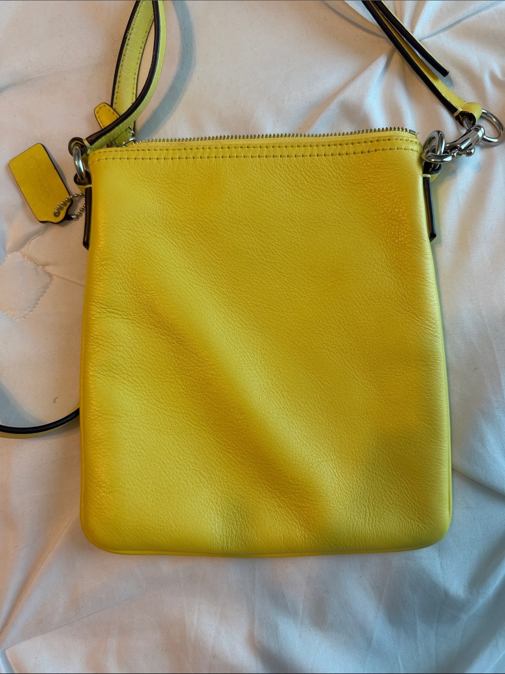 Coach Yellow Pebbled Leather Crossbody - Picture 2 of 2